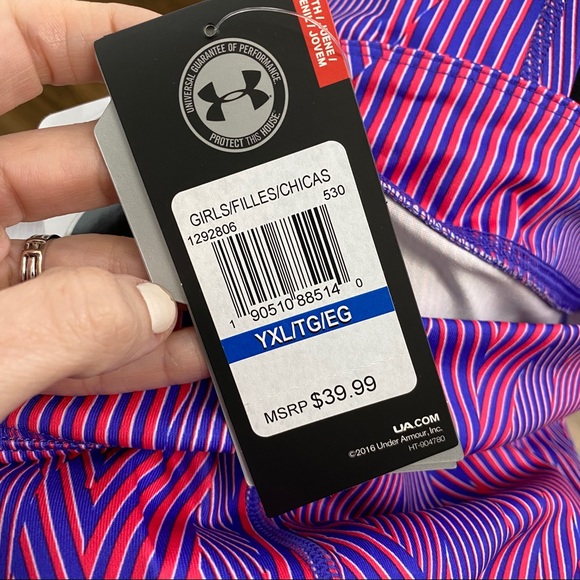 NWT Youth Under Armour Heat Gear Printed Leggings - Picture 2 of 5